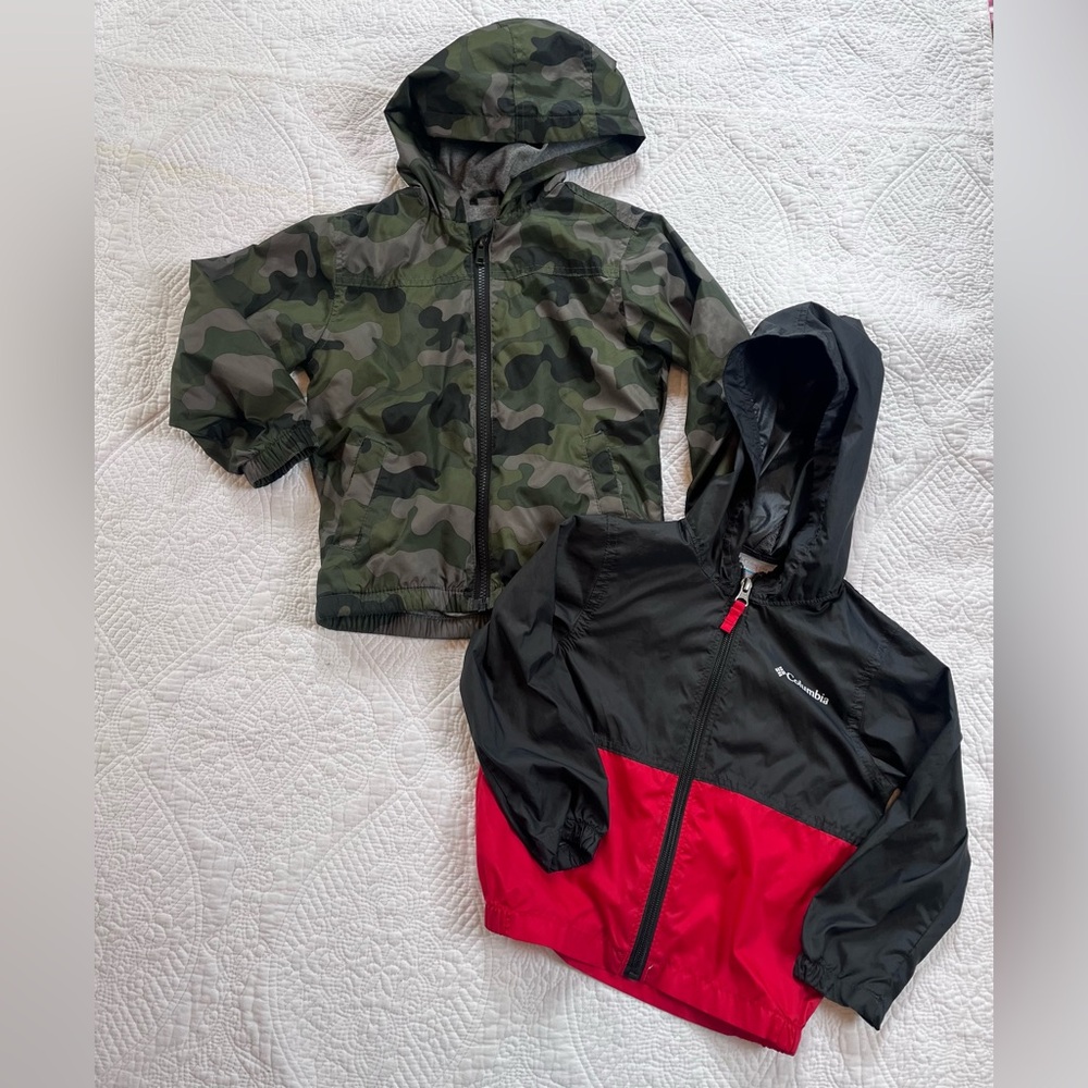 Gymboree Columbia Toddler 3T Bundle 2 Jackets Camo Rain Windbreaker Spring boys